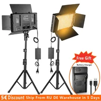 Nagnahz Luz de estudio fotográfico LED U800 para Tiktok Youbute Juego Iluminación de video en vivo Grabación de video portátil Lámpara de panel de fotografía Luz de relleno de video con soporte de trípode Luz cálida