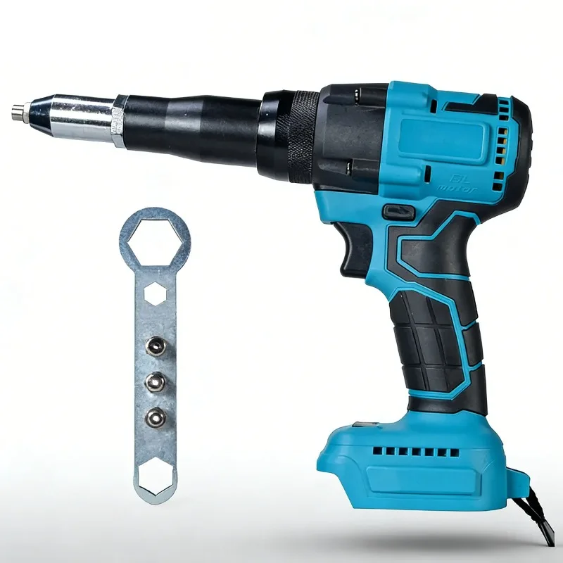 

Cordless Electric Rivet Gun Rechargeable Riveter Tool High Power Automatic Riveting Machine for Metal Plastic Leather DIY