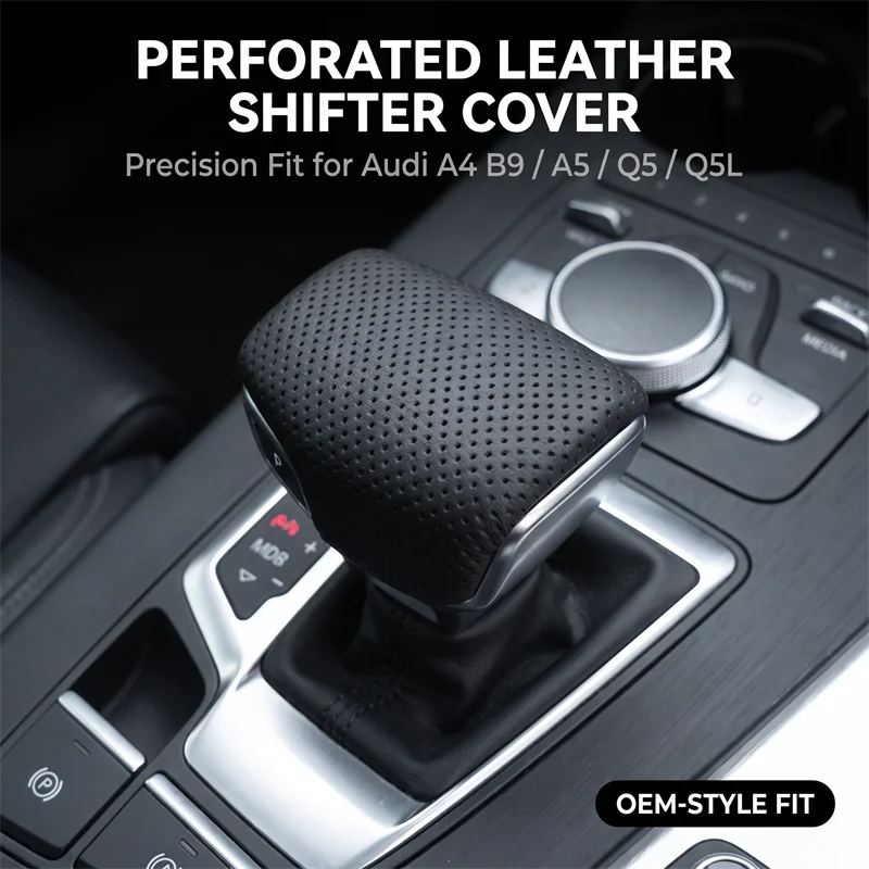 4M1713139F Auto Gear Shift Knob Cover Perforated LHD For Audi A4 B9 A5 Q7 Q5 2016 2017 2018 2019 3