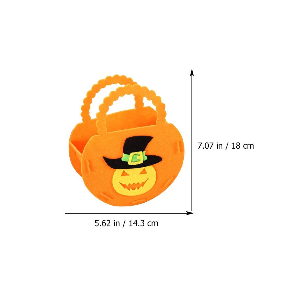 

4 Pcs Candy Bag Halloween Buckets Party Bags Sweet Baggies Handheld Biscuit Felt