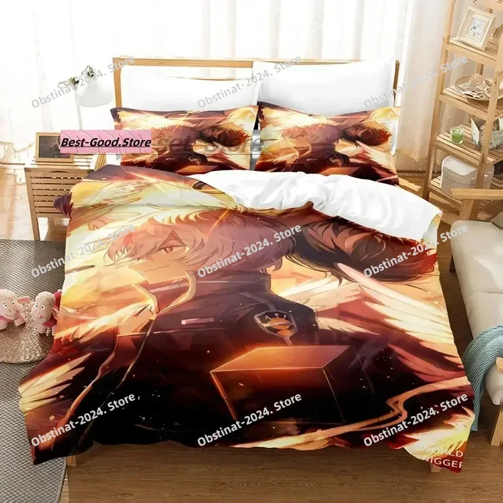 

World Trigger Kuga Yuma Osamu Mikumo Bedding Set Printed With Pillowcase Duvet Cover Soft Single Double Queen Super King Size