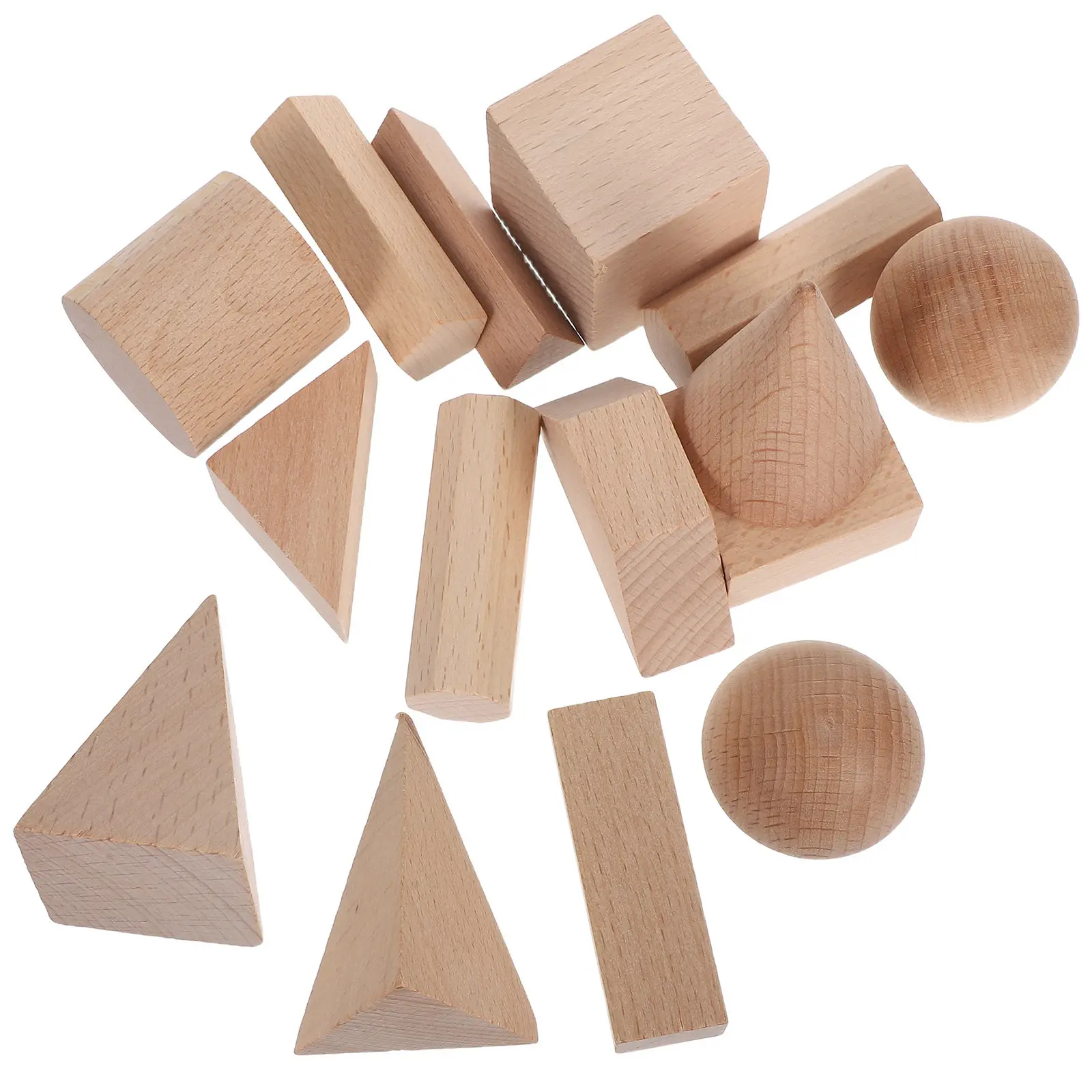 

Набор из 15 натуральных букаевых блоков: геометрические фигуры для дошкольного обучения, сортировки, складывания и развития пространственного воображения у детей