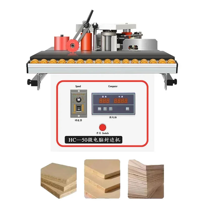 Woodworking Small Edge Banding Machine Wood PVC Automatic Strip Break Edge Bander