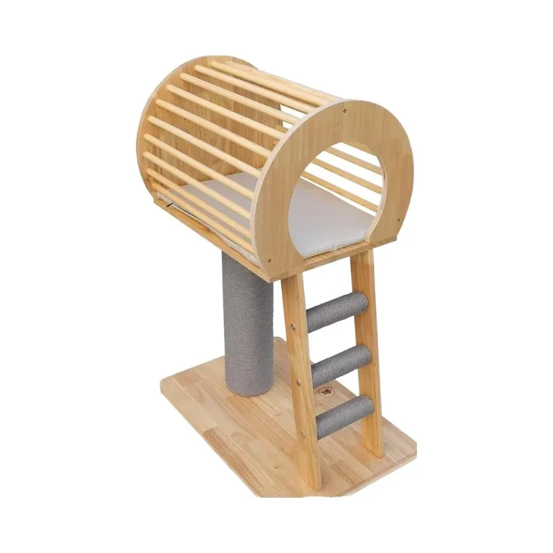 

Modern and Cute Wooden Cat Tree Cat Scratching House with Climbing Frame and Bed Sisal Material for Christmas