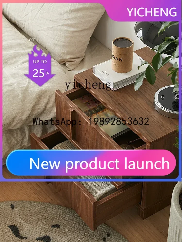 

XTC6Home Solid Wood Mid-Ancient Style Bedside Table Home Bedroom Simple Modern Storage Rack Storage