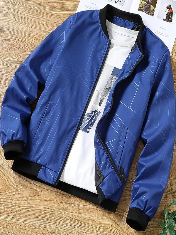 

Spring Autumn Slim Fit Men's Jaet Lightweight Baseball Sle Casual irt Ultra Light Zipper Closure Long Sve Youth Faion