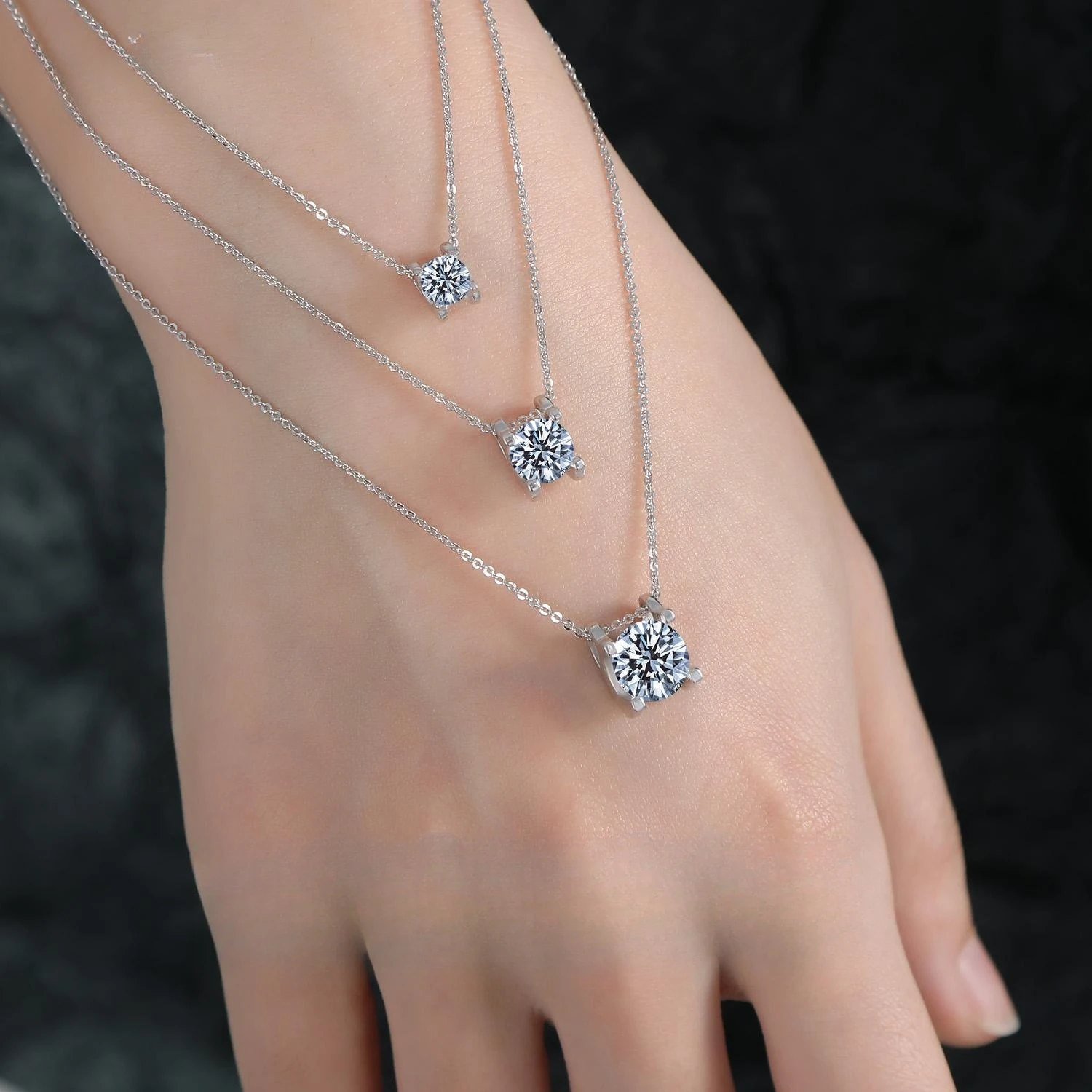 

Authentic Moissanite Necklace for Women, S925 Sterling Silver - Luxury Valentine's Gift for Girlfriend, Unique and Sophisticated