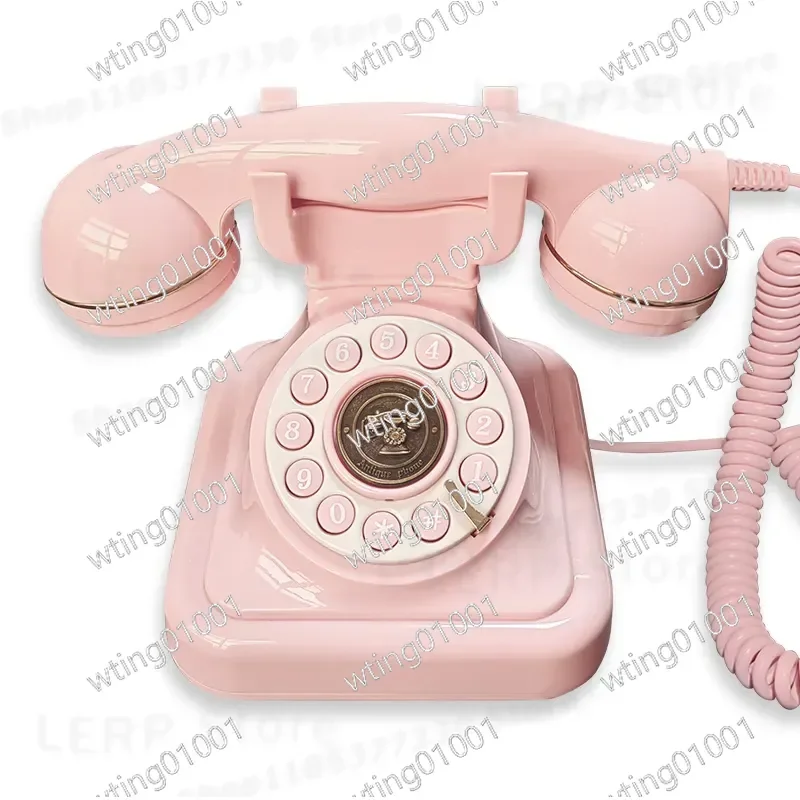 for Vintage Retro Plug-in Wired Landline Phone Antique Style Fixed Telephone for Home Office Decoration Classic Design