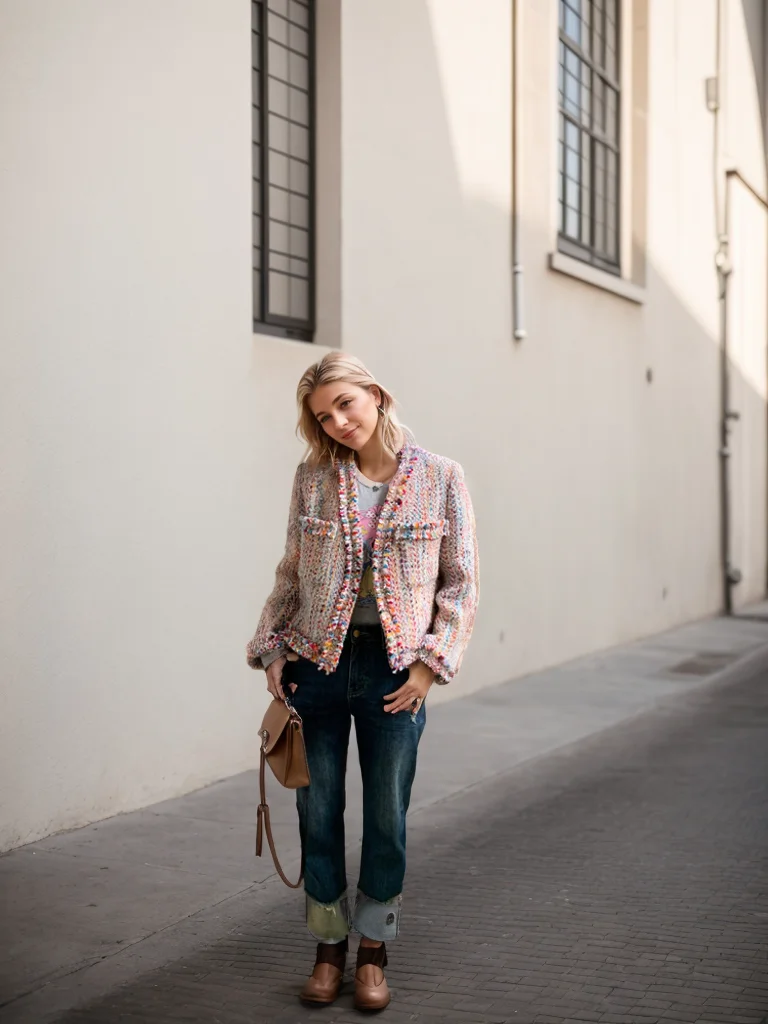 Manteau en laine arc-en-ciel pour femmes, vestes à manches longues, col en V vintage, point ouvert, décontracté, chic, printemps, été, nouvelle