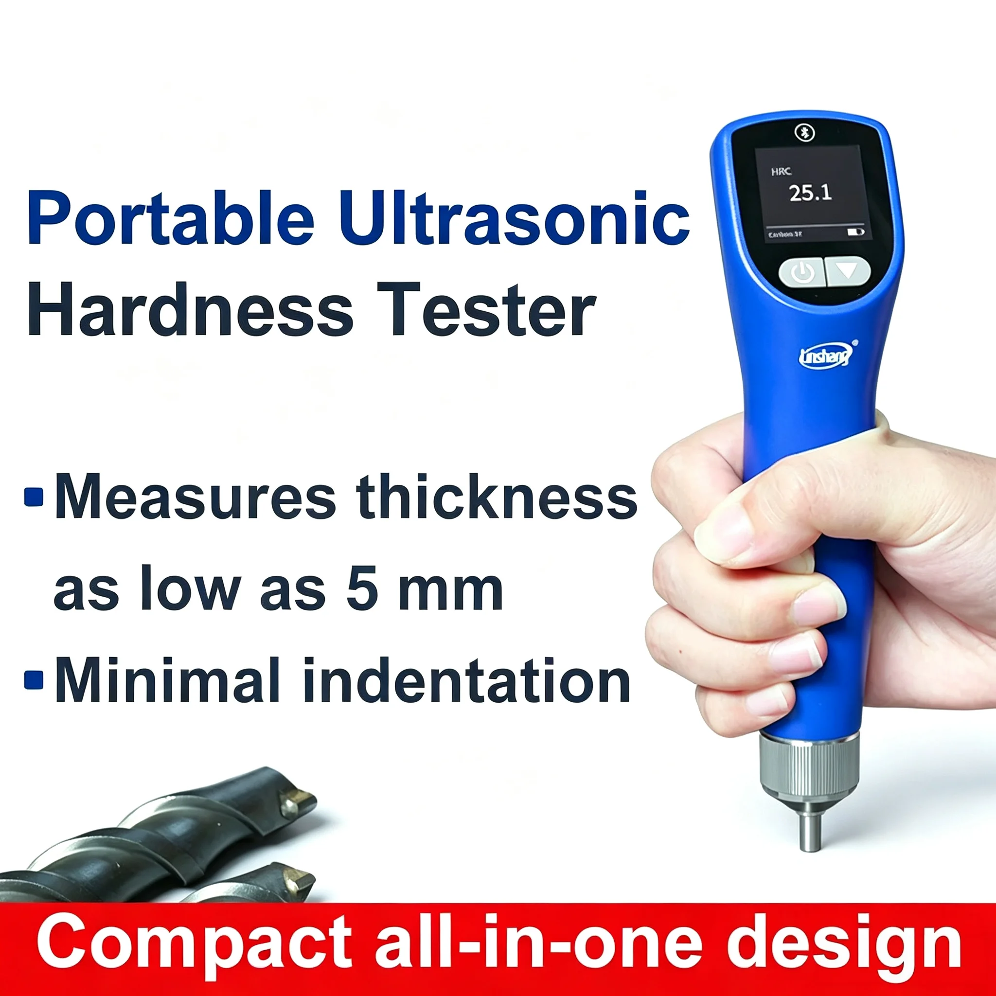 LS256 Uitrasonic Hardness Tester Support Multiple Hardness Scales Equipped With Dual Probesfor Versatile Use Minimal Indentation