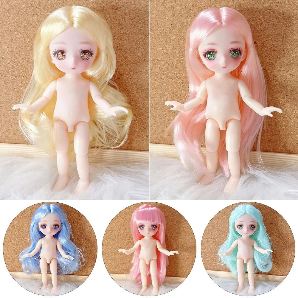 

New With Gold Brown Hair Doll Head 8 Styles Plastic Black Long Hair Ancient Doll Accessories 1/7 1/8 Doll/16/23cm Doll