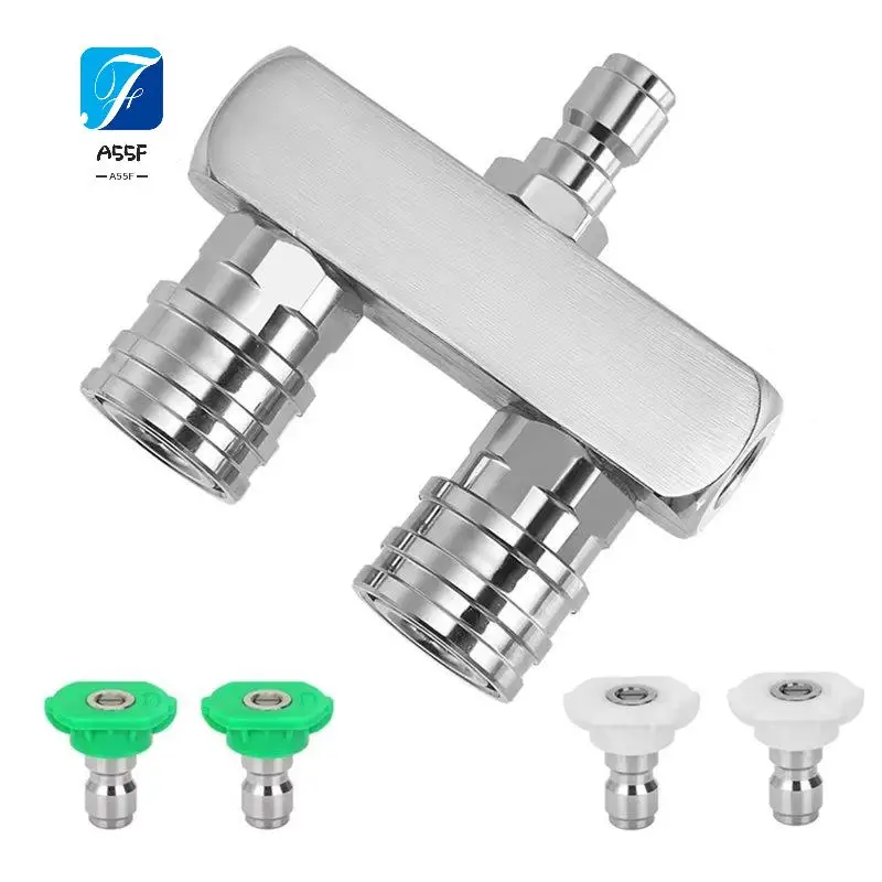A55F-Pressure Washer Tips Washer Nozzle Tip And 4PCS Power Washing Spray Nozzles(25, 40 Degree) 1/4 Inch Quick Connect