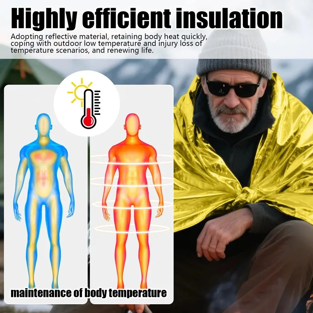 5 حزمة 160X210 سنتيمتر الشتاء بطانية حرارية للطوارئ في الهواء الطلق بقاء الدافئة احباط ورقة لصيد الأسماك التخييم خيمة المأوى النبات Greenh