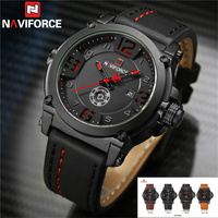 Relogio Masculino NAVIFORCE Men Watch Sport Waterproof Men Watch Military Army Business Leather Business Quartz Male Clock 9099
