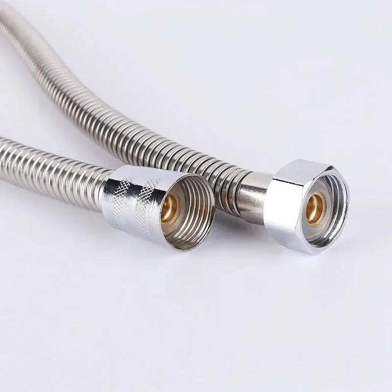 Stainless Steel 1.5m/2m Shower Hose Explosion-proof Double Buckle Encryption Tube Bathroom Accessories Bracket Filter Element