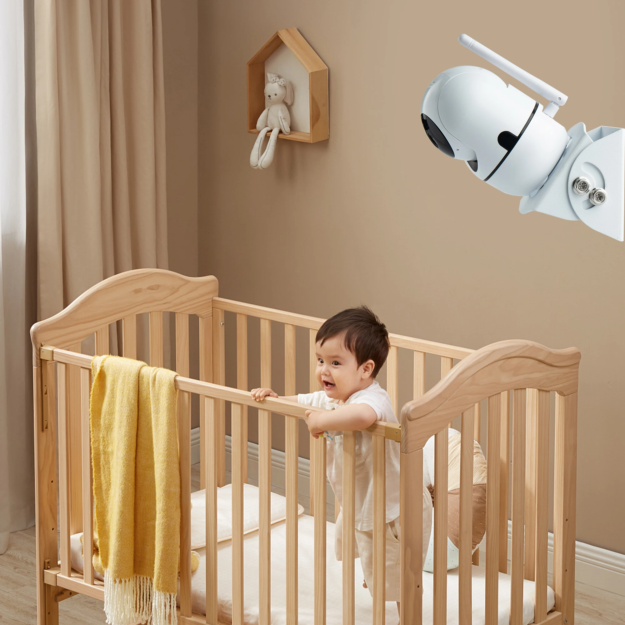 Adjustable Angle Wall Mount Bracket Compatible with Motorola Baby Monitors, Babysense, Hellobaby, Vava, Arlo, and the Most Universal Bracket Hellobaby, Vava, Arlo and Most Universal view 2