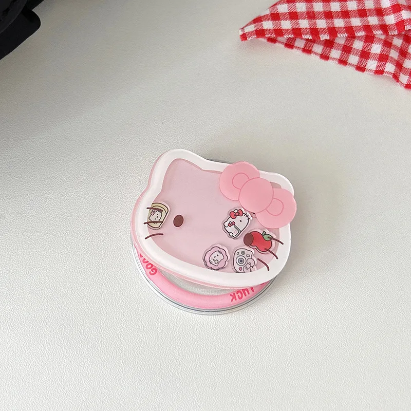 Hello Kitty Kawaii Mobile Phone Shaker Holder Pink Anime Fashion Desktop Retractable Cute Cartoon Girls Portable Folding Stand