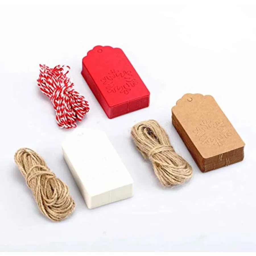 

BiryABC Christmas Swflake Hanging Gift TagsPaper Price Tags Labels 150pcs