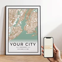 Custom Personalized City And County Map World Cover Gift Wall Art Printing Picture Living Room Bedroom Home Decoration 4