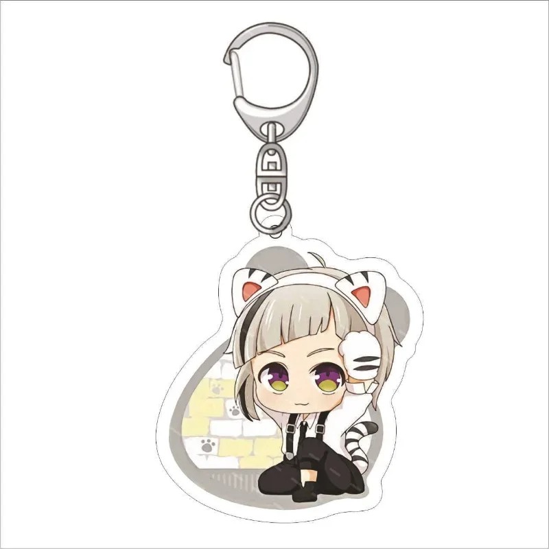 Anime Keychains Wild Gou Dogs Atsushi Nakajima Dazai Key Chain for Women Accessories Cute Bag Pendant Key Ring for Fans Gift