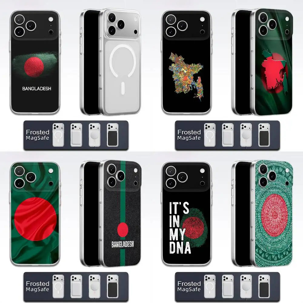 

Bangladesh Flag Map Phone Case For iPhone 17,16,15,14,13,12,11,Pro,Max,Plus,E,Air,Mini Magsafe Frosted Transparent