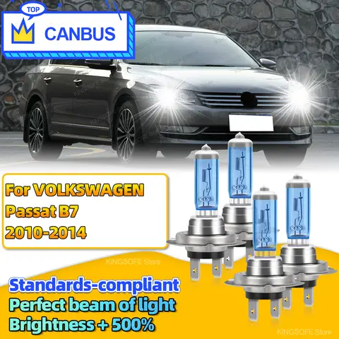 할로겐 헤드라이트 전구, 매우 밝은 캔버스 자동차 램프, 폭스바겐 파사트 B7 2010 2011 2012 2013 2014 적합, 100W, 2 개, 4 개