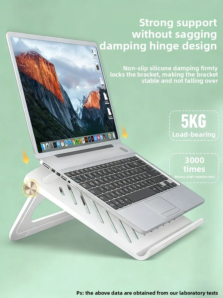 Penyangga laptop desktop, dapat dilipat, portabel, universal untuk tablet dan laptop, cocok untuk kantor dan bermain game.