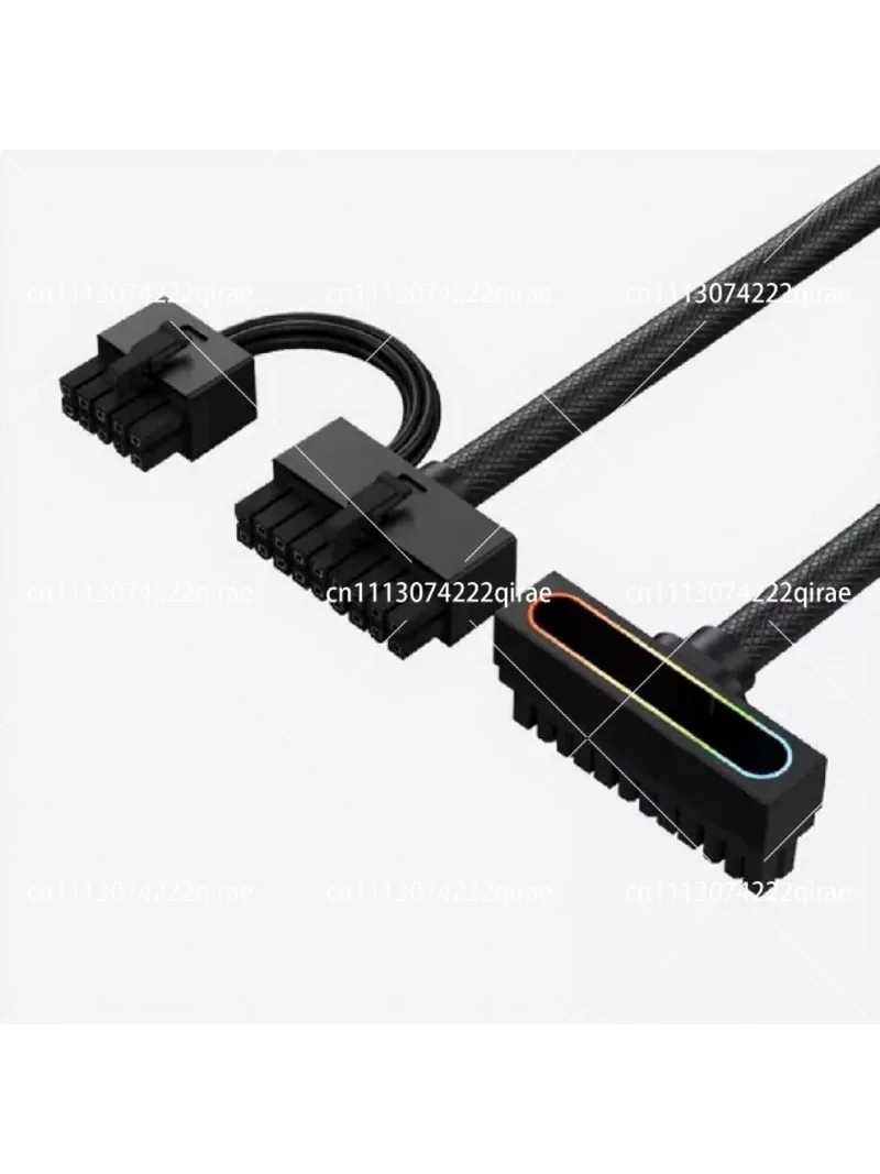 24Pin 90 Degree Angled Motherboard Power Extension Cable ARGB Sync Module for PC Build