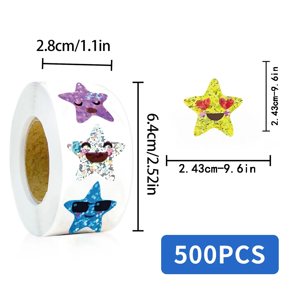 500 pçs estrelas coloridas adesivo nostalgia guitarra à prova dwaterproof água café arte paisagismo mala bicicleta retro decalques adesivos ﻿