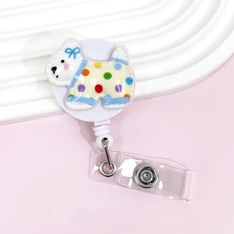 Cute Dog Design Medical Staff ID Badge Holder Retractable Name Tag ID Badge Reel Anti-loss Badge Holder Back To School Supplies