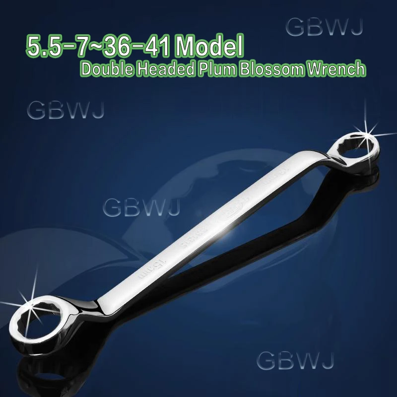 

Model 5.5-7~36-41 Multifunctional Double-Ended Spanner Double-Headed Plum Blossom Wrench Manual Repair Car Repair Spanner Tools