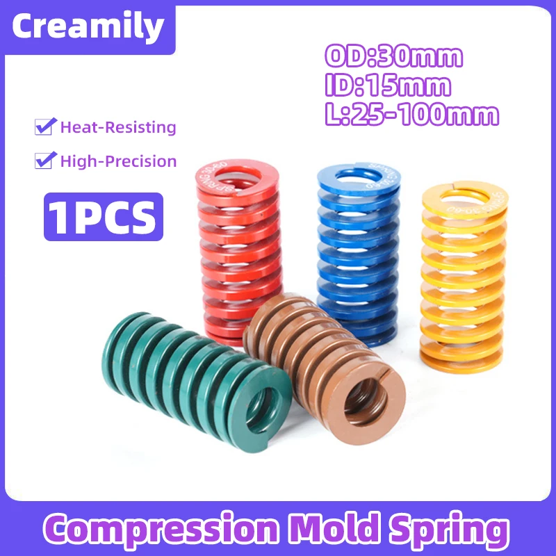 

Creamily 1PCS Mould Spring 30x15xL Spiral Stamping Compression Loading Springs Outer Diameter30mm Inner Diameter15mm L25-100mm