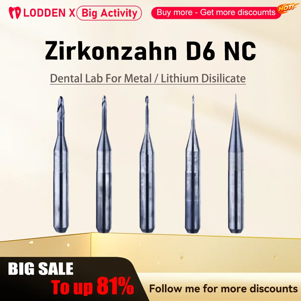 Zirkonzahn D6 Frezen Boren Boor Tandheelkundige Metalen Lithium Disilicaat Schacht DC Diamant Coating Frees Diameter materiaal