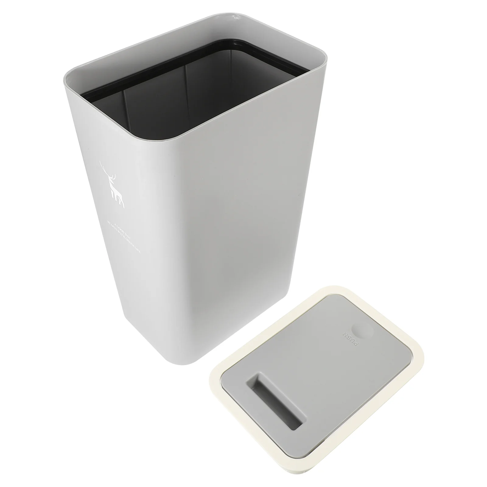 Slim Wastebasket with Lid Narrow Trash Can Kitchen and Bathroom Slit Press-type Storage Bucket Garbage Bin Pp Office