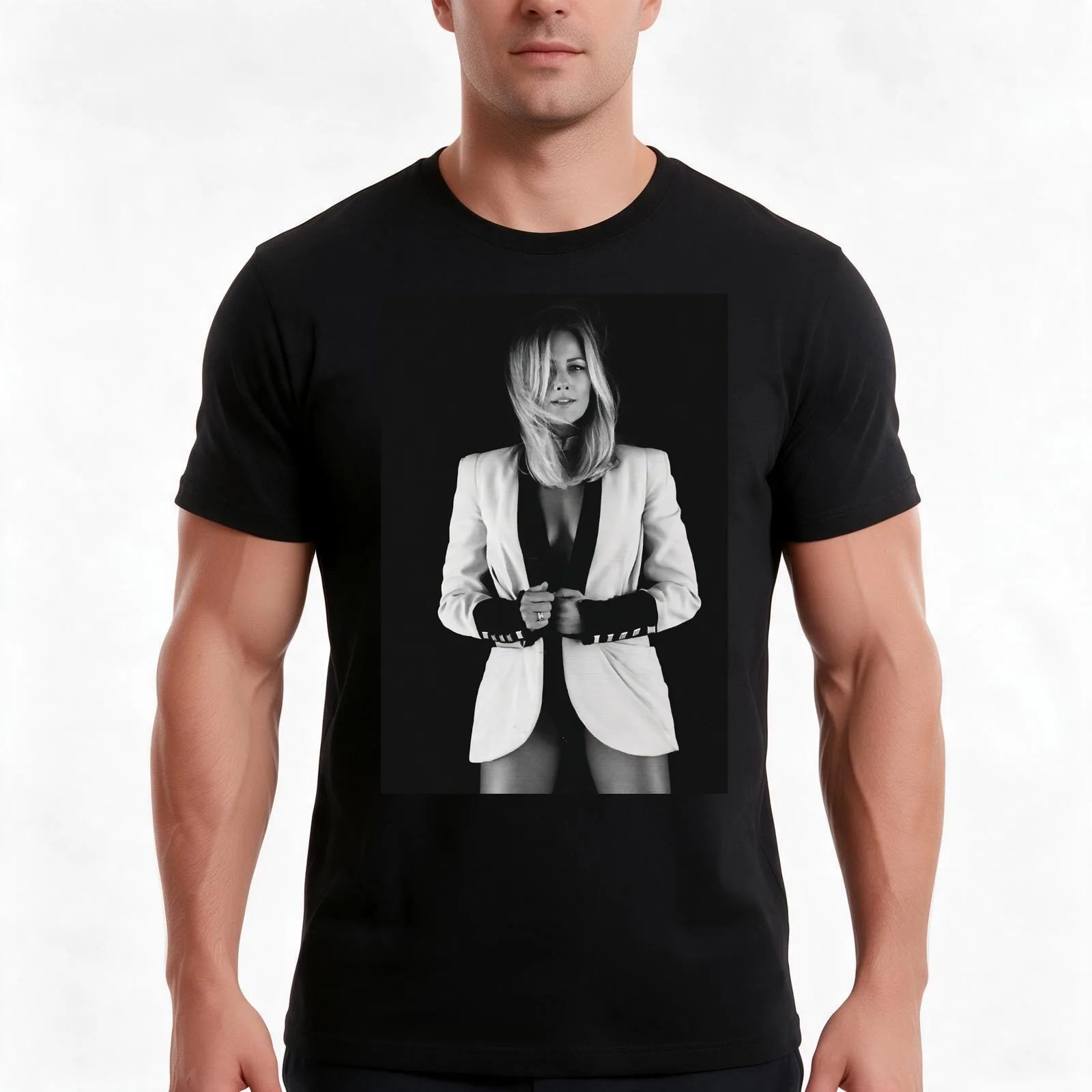 Helene Fischer - White Shirt and Smile T-Shirt, Summer Casual Cotton Tee, Oversized Streetwear Tops, Vintage Graphic Print
