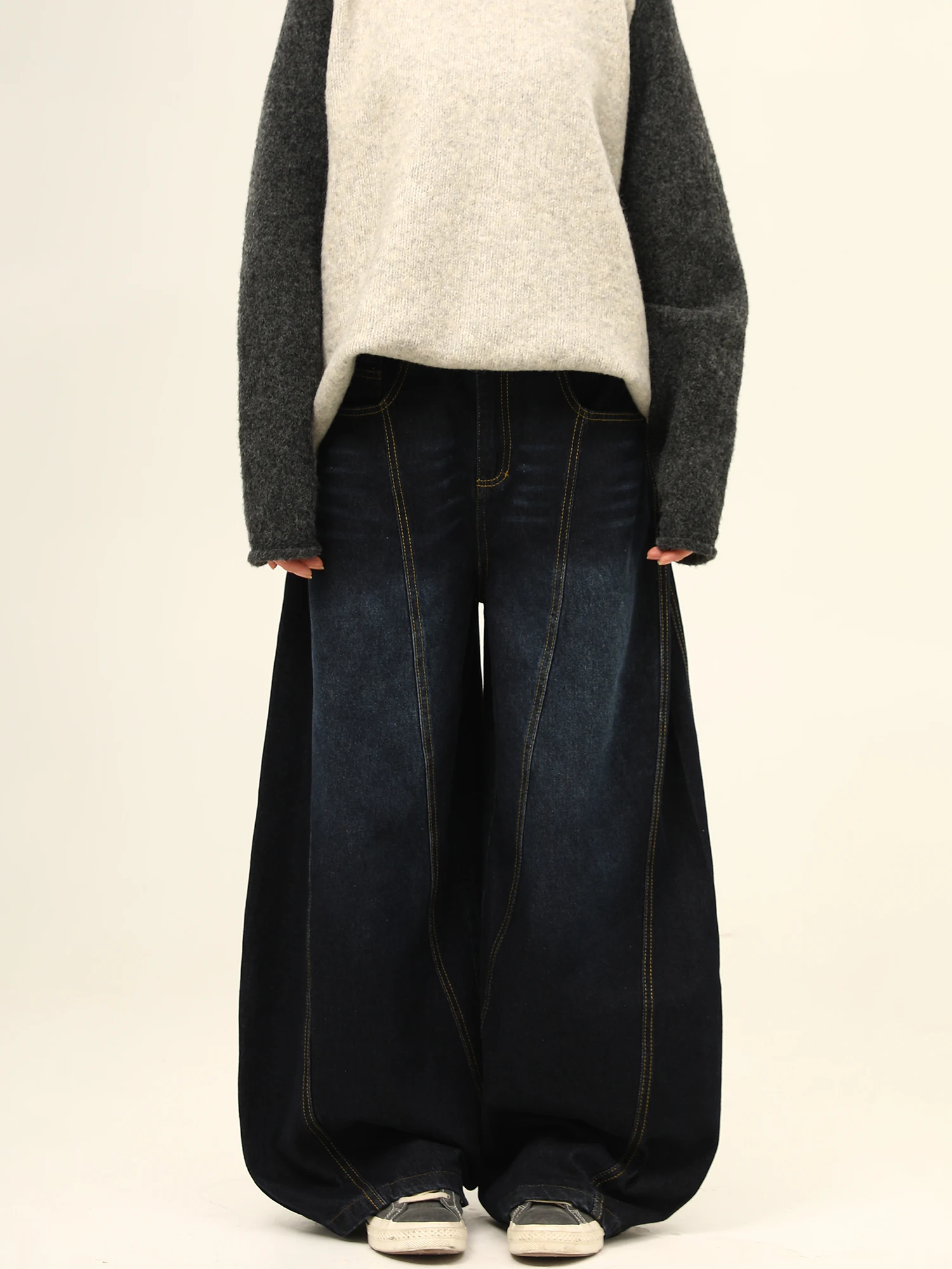 

Женские джинсы Wild Azi с вышивкой и деконструированным пэчворком, широкие, повседневные, с эффектом потертости, на молнии, свободного кроя