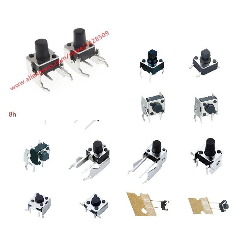 

400pcs/lot Tact Switch 6*6*8mm Horizontal with Bracket Tactile Push Button Switches Micro Switch