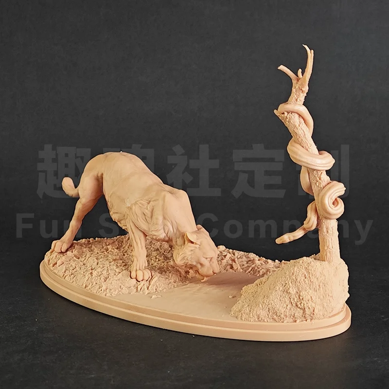 

1/35 10cm Panthera tigris tigris drink water Model Toys Ancient Prehistroy Animal Model Gk Customize 3D Printing