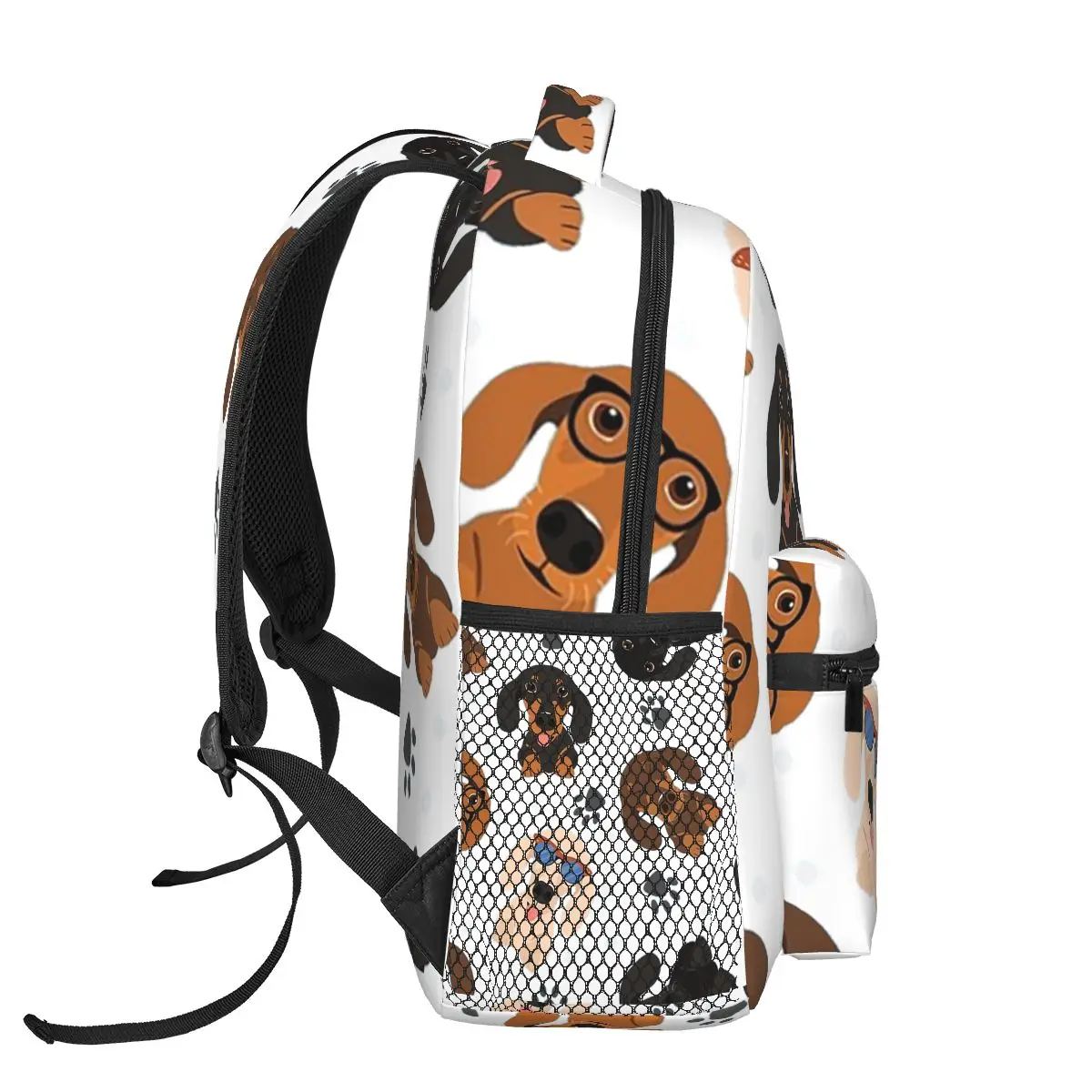 Happy Dachshund Sausage Dogs Backpacks Boys Girls Bookbag Students School Bags Cartoon Kids Rucksack Shoulder Bag Large Capacity