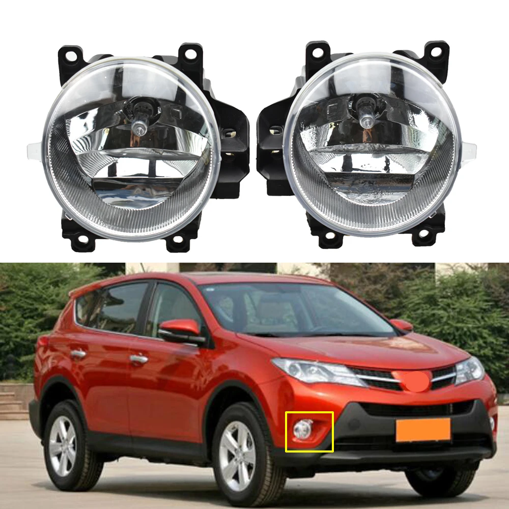 Clear Fog Light Bracket Wires For Toyota RAV4 RAV 4 2013-2015 Front Bumper Lamp Fog Lamps Frame Headlights Cover