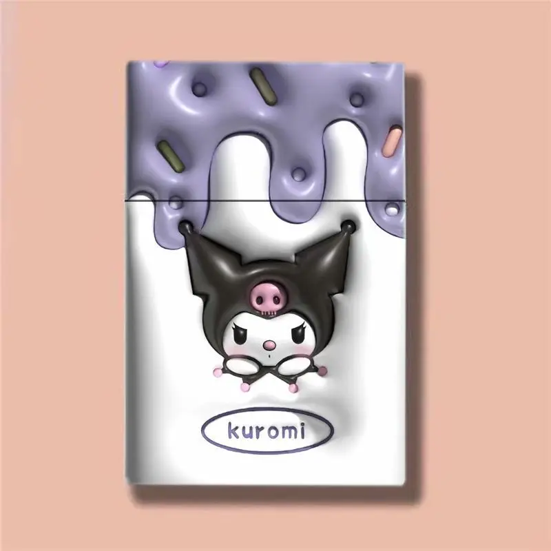 Sanrio Hello Kitty Kuromi Anime Cigarette Case Kawaii My Melody Cinnamoroll Smoke Box Plastic Cute Card Storage Box Festive Gift