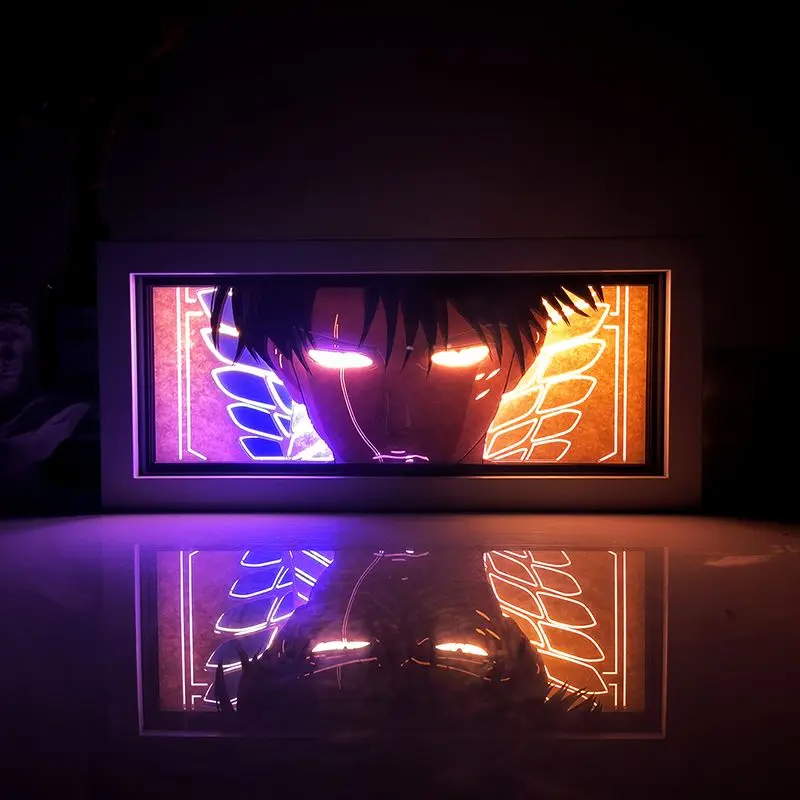 Anime Attack on Titan Eren Jager Levi Ackerman 3D Night Light Anime Gift Bedroom Photo Frame Bedhead Desktop Decoration