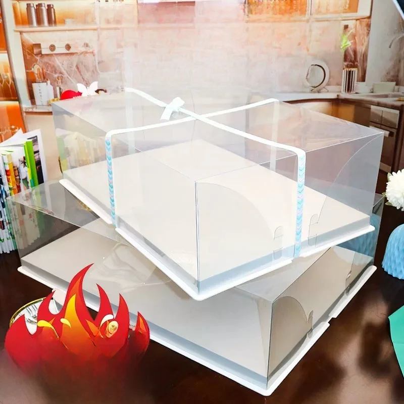 

Extra Large Rectangular Cake Box Transparent Cake Paaging for Opening Ceremony aduation Festival Cany Annual Meeting