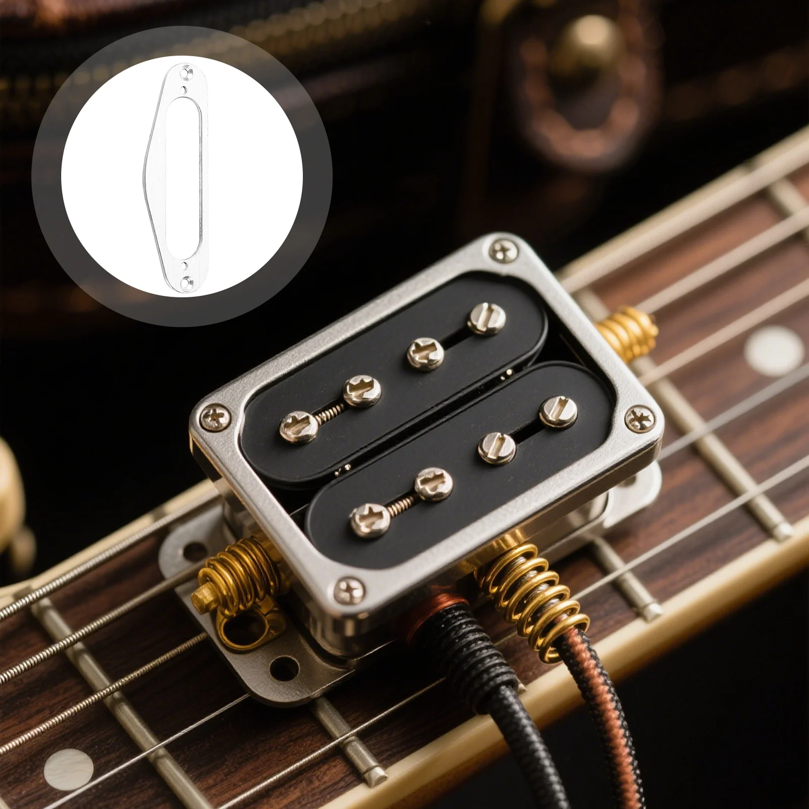 

Guitar Pickup Frame Mounting Ring Single Coil Flat Humbucker Silver Ring for Electric Guitars Gb407e Durable