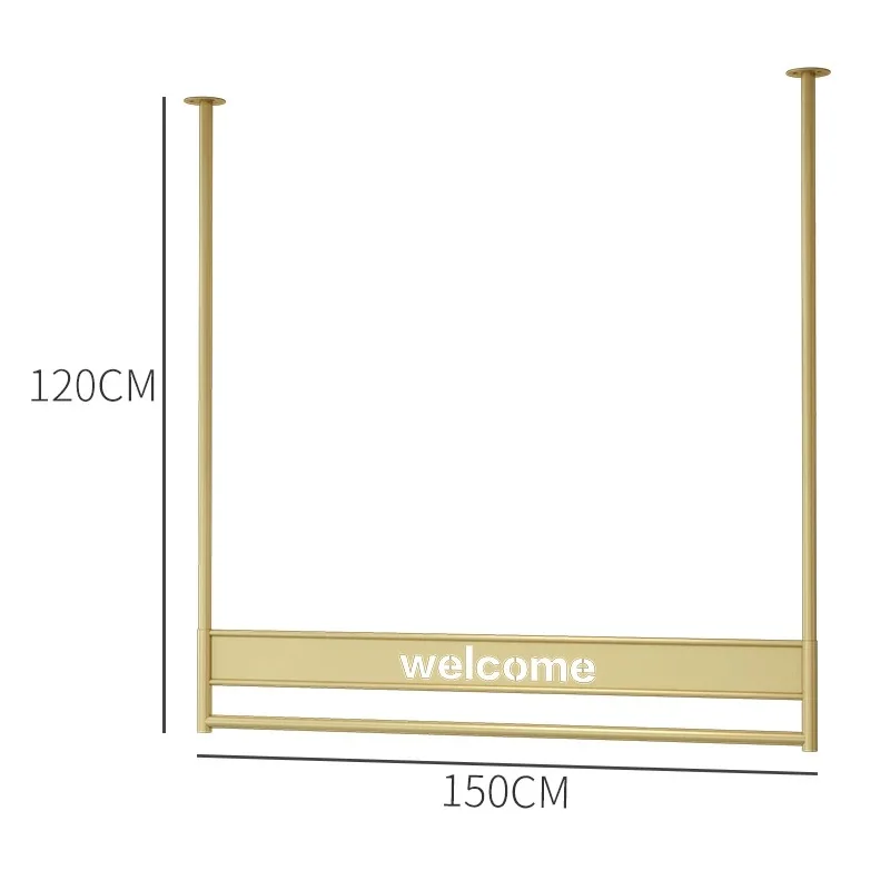 Modern Fashion Wall Mounted Clothing Rack Gold Garments Showroom Display Racks
