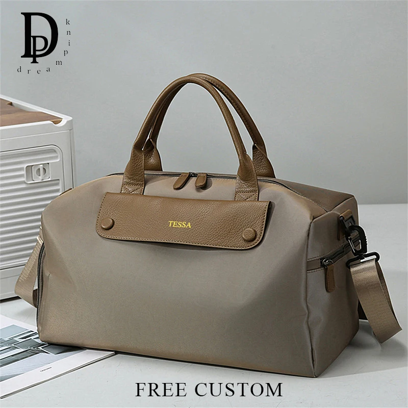 

Travel Duffle Large Capacity Handbag Custom Name Canvas Business Trip Storage Bag Personalized Crossbody Bag Luggage Tote Bag