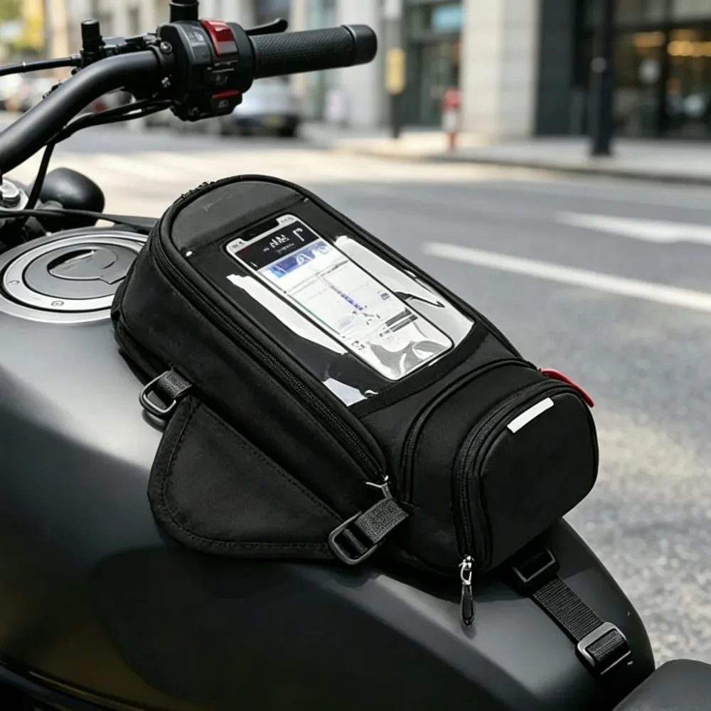 Magnetic Motorcycle Tank Bag Waterproof Transparent Phone Touch Screen Pouch Large Capacity Storage Bag Universal for Riding