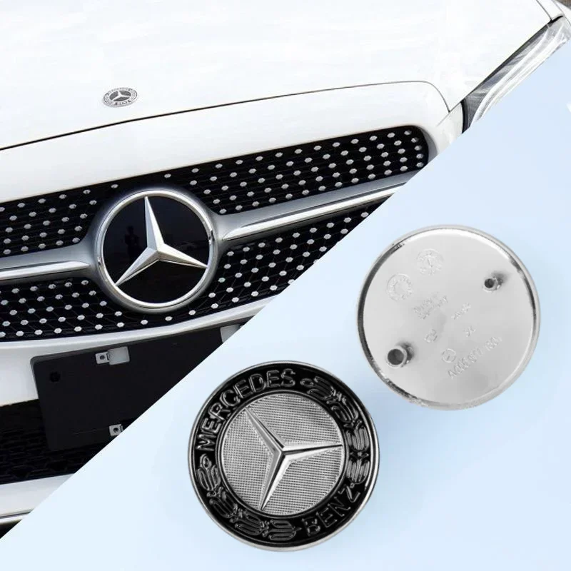 

57mm ABS Car Flat Hood Emblem Sticker Front Badge Logo For Mercedes Benz W246 W251 X205 GLC/GLE-class A0008171801 Accessories