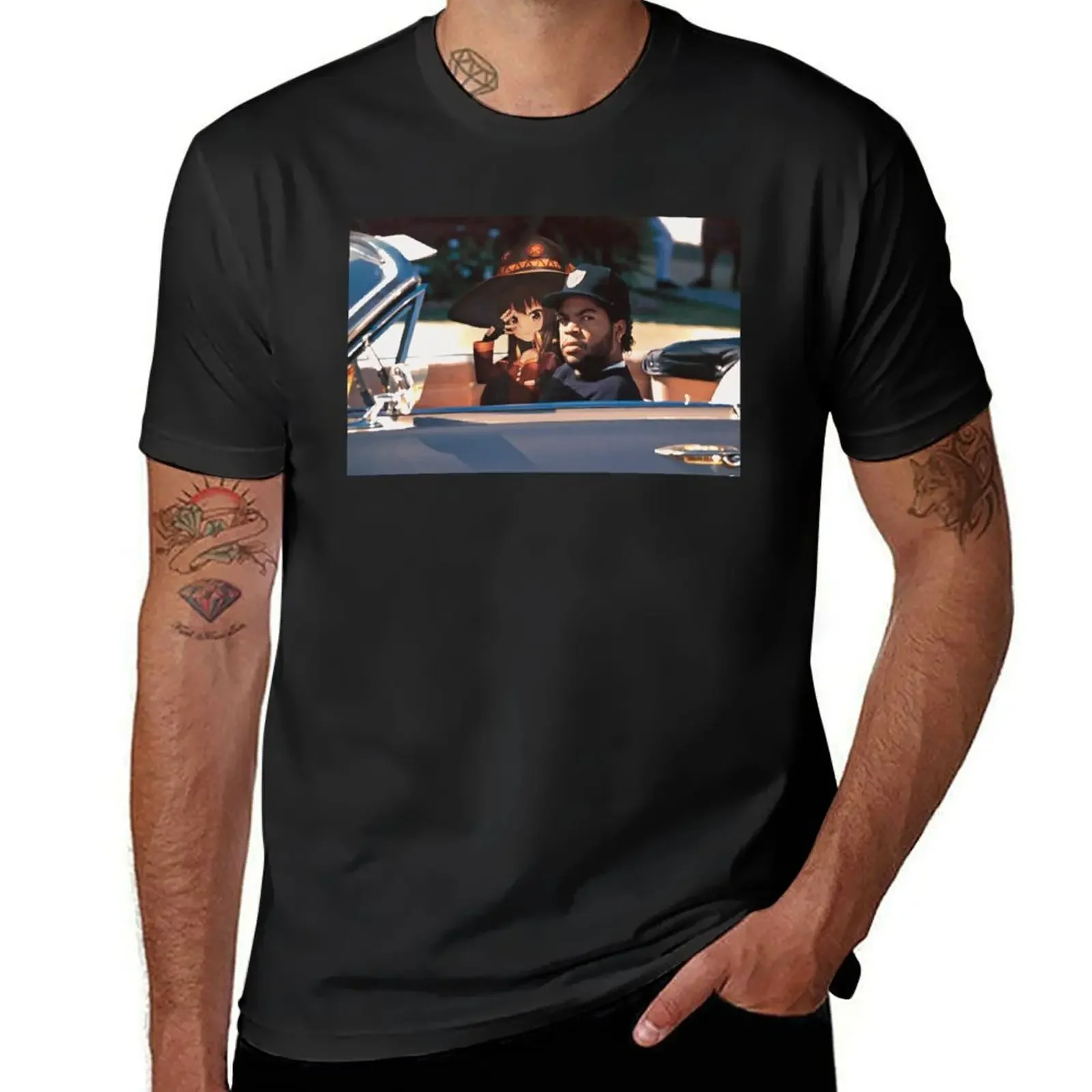 Drivin with Megumin-chan T-Shirt summer top street wear vintage t shirt men