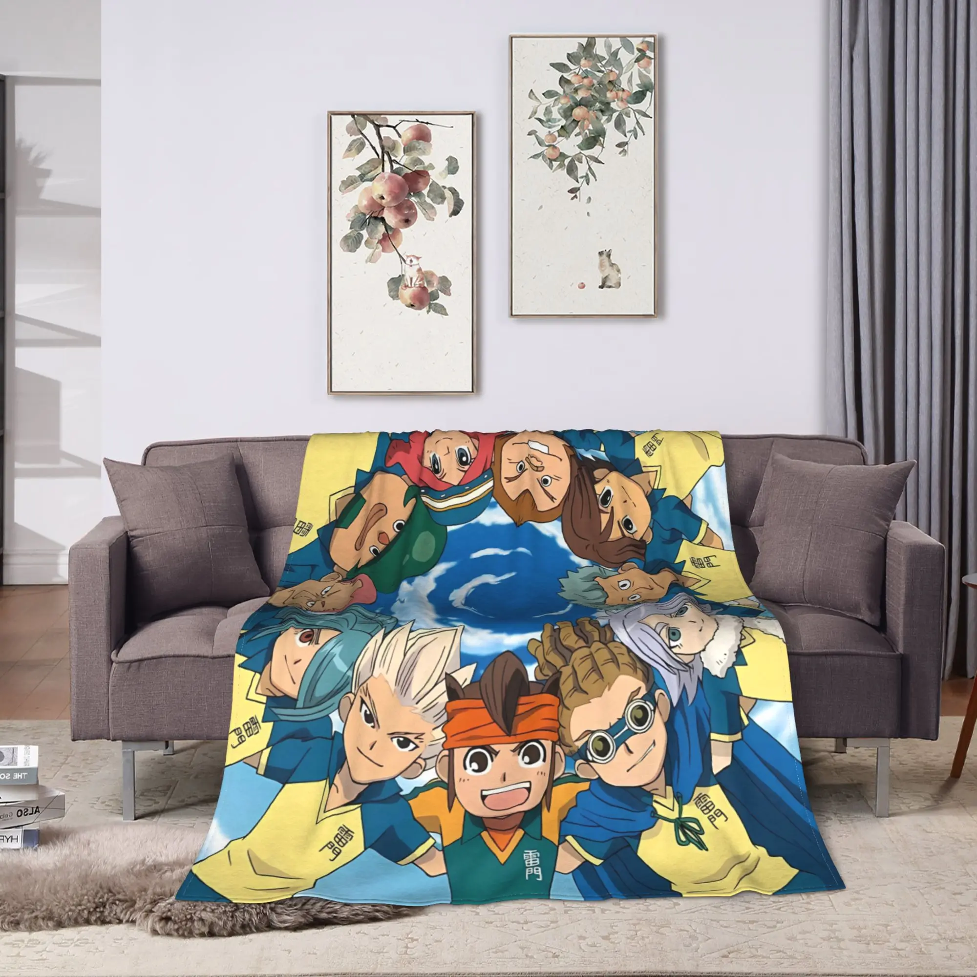 Anime Axel Blaze Inazuma Eleven Blanket  Soft Street Trend Plush Throw Blanket For Boy Girl Bedroom Flannel Bedspread Bed Cover